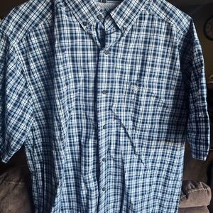 Men's Blue Plaid Shirt